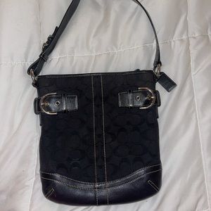 Coach Purse - black on black monogram